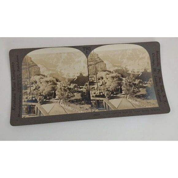 Antique 1920s Vista Of The Grand Canyon, Rim Trail, Arizona Stereoview Card - Picture 8 of 8